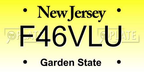 F46VLU New Jersey License Plate