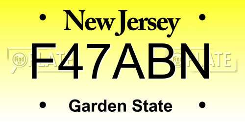 F47ABN New Jersey License Plate