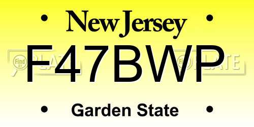 F47BWP New Jersey License Plate