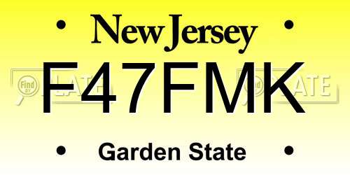 F47FMK New Jersey License Plate