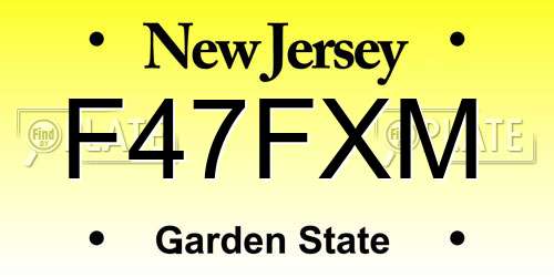 F47FXM New Jersey License Plate