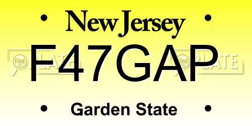 F47GAP New Jersey License Plate