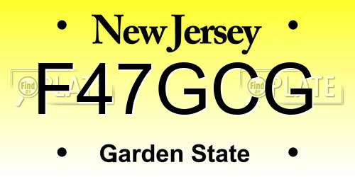 F47GCG New Jersey License Plate