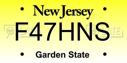 F47HNS New Jersey License Plate