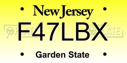 F47LBX New Jersey License Plate