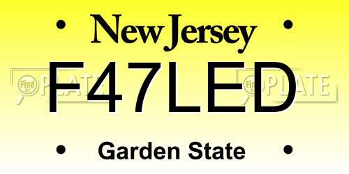 F47LED New Jersey License Plate