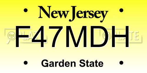 F47MDH New Jersey License Plate
