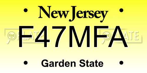F47MFA New Jersey License Plate