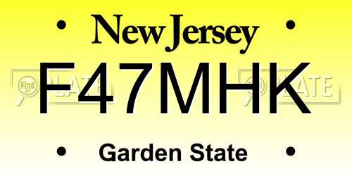 F47MHK New Jersey License Plate
