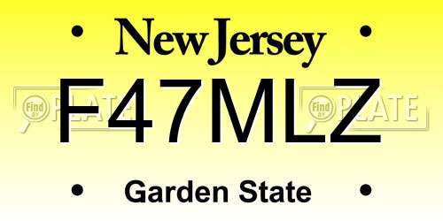F47MLZ New Jersey License Plate