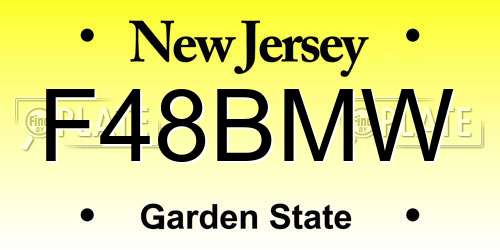 F48BMW New Jersey License Plate