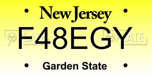 F48EGY New Jersey License Plate