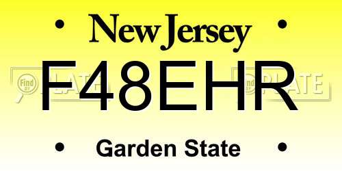F48EHR New Jersey License Plate