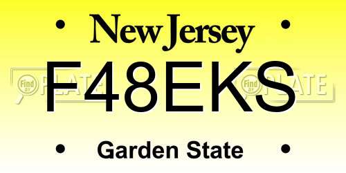 F48EKS New Jersey License Plate