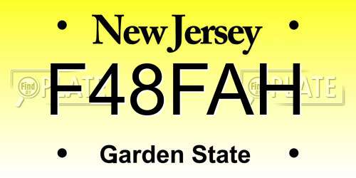 F48FAH New Jersey License Plate