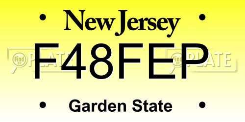F48FEP New Jersey License Plate