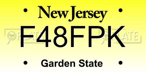 F48FPK New Jersey License Plate