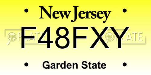 F48FXY New Jersey License Plate