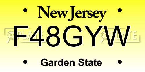 F48GYW New Jersey License Plate