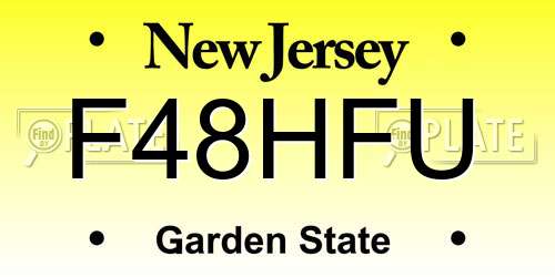 F48HFU New Jersey License Plate