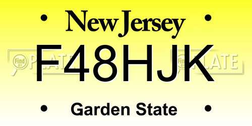 F48HJK New Jersey License Plate