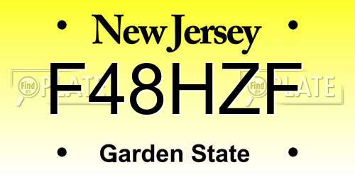 F48HZF New Jersey License Plate