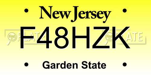 F48HZK New Jersey License Plate