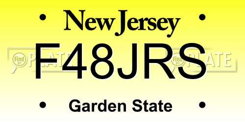 F48JRS New Jersey License Plate