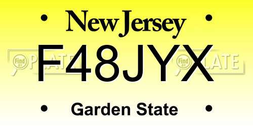F48JYX New Jersey License Plate