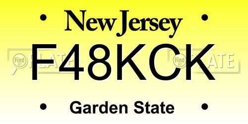 F48KCK New Jersey License Plate