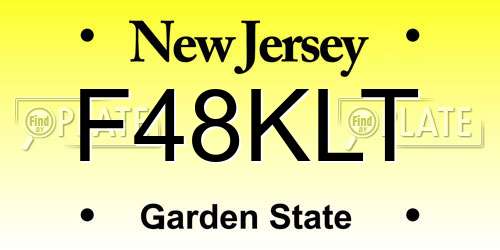 F48KLT New Jersey License Plate