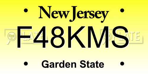 F48KMS New Jersey License Plate