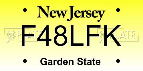 F48LFK New Jersey License Plate