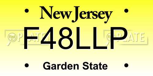 F48LLP New Jersey License Plate