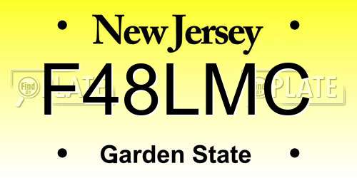 F48LMC New Jersey License Plate