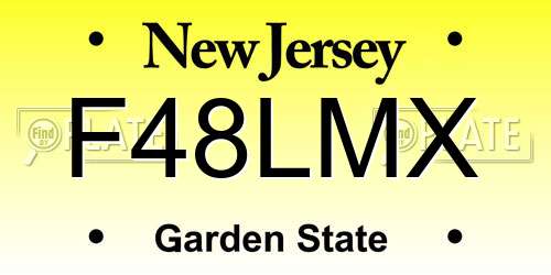 F48LMX New Jersey License Plate
