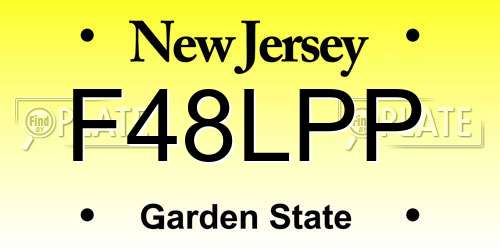 F48LPP New Jersey License Plate