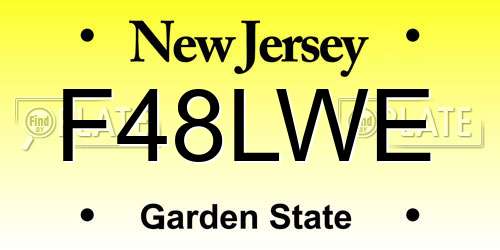 F48LWE New Jersey License Plate