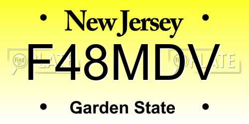 F48MDV New Jersey License Plate