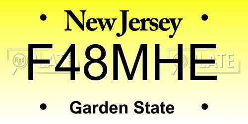 F48MHE New Jersey License Plate