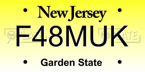 F48MUK New Jersey License Plate