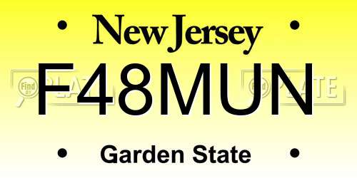 F48MUN New Jersey License Plate