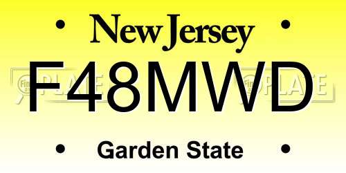 F48MWD New Jersey License Plate