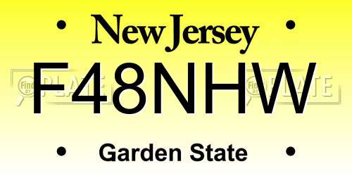 F48NHW New Jersey License Plate