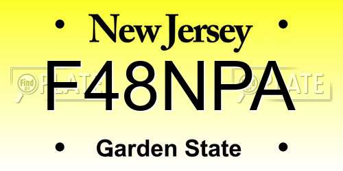 F48NPA New Jersey License Plate