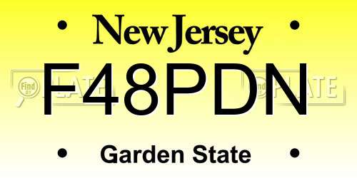 F48PDN New Jersey License Plate