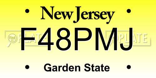 F48PMJ New Jersey License Plate