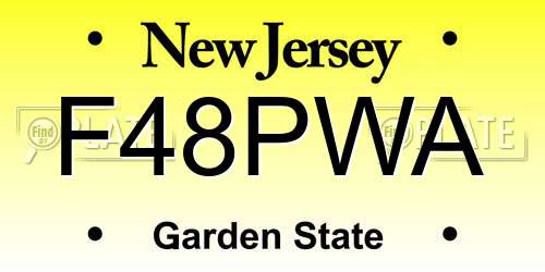 F48PWA New Jersey License Plate