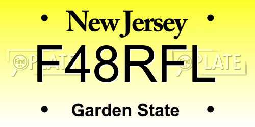 F48RFL New Jersey License Plate