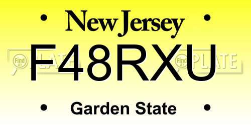 F48RXU New Jersey License Plate